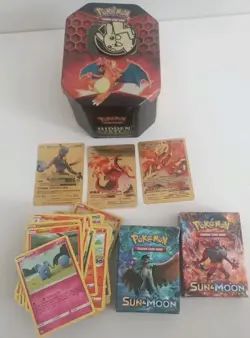 95 Loose Pokemon Cards Plus Sun & Moon Roaring Heat Forest Shadow Theme Decks - Image 1