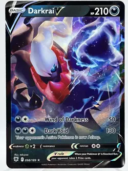 Darkrai V 098/189 SWSH Astral Radiance Holo Ultra Rare Pokemon TCG Card NM/M - Image 1