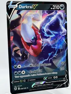 Darkrai V 098/189 SWSH Astral Radiance Holo Ultra Rare Pokemon TCG Card NM/M - Image 2