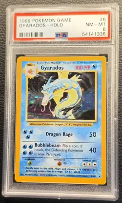 1999 Pokemon TCG Base Set Gyarados Holo Card #6/102 PSA 8 NM-MT - Image 4