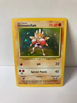 Hitmonchan 7/102 Base Set Holo Rare Pokemon Card WOTC 1999 LP - Image 1