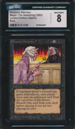 Alpha Demonic Attorney CGC 8 Graded Magic MTG (4007) -magicgraders- - Image 1