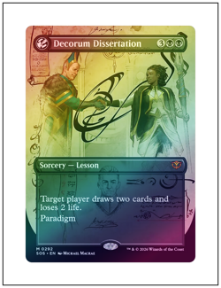 1x Decorum Dissertation, Borderless Art Foil, Secrets of Strixhaven, MTG NM - Image 1
