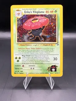 Pokemon TCG Erika's Vileplume Holo Rare Gym Heroes 5/132 MP Condition - Image 1
