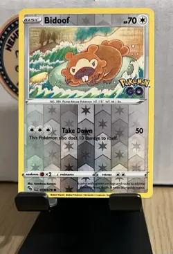 Bidoof (Peelable Ditto) 059/078 Pokemon GO Reverse Holo LP - Image 1