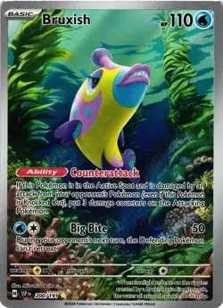 Pokemon TCG Bruxish Illustration Rare SV08: Surging Sparks 200/191 NM - Image 1