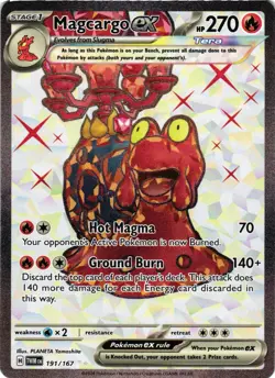 Pokemon TCG Magcargo ex Ultra Rare SV06: Twilight Masquerade 191/167 NM - Image 1