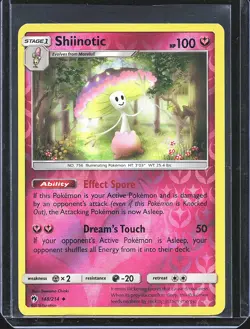 Pokemon TCG Shiinotic 148/214 Lost Thunder Reverse Holo B-0001 - Image 1