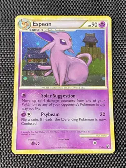 Pokemon TCG Espeon Undaunted Swirl 2/90 Holo Rare LP/NM - Image 1