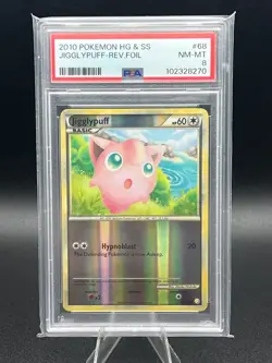 2010 Pokemon Heartgold & Soulsilver Jigglypuff Reverse Holo #68 PSA 8 - Image 1