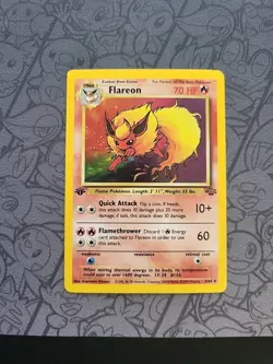 Pokemon: Flareon 1st Edition #03/64 Holo Rare Jungle WOTC 1999 Vintage - LP / MP - Image 1
