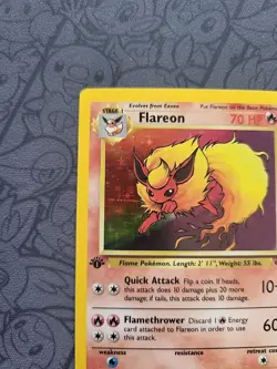 Pokemon: Flareon 1st Edition #03/64 Holo Rare Jungle WOTC 1999 Vintage - LP / MP - Image 3