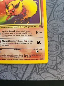 Pokemon: Flareon 1st Edition #03/64 Holo Rare Jungle WOTC 1999 Vintage - LP / MP - Image 5