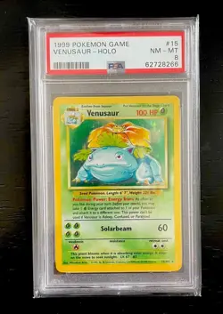 Pokemon TCG Venusaur 15/102 Holo Rare Unlimited Base Set PSA 8 NM-MT 🍃 - Image 1