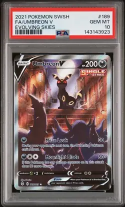 Pokemon Umbreon V Evolving Skies Full Alt Art #189 PSA 10 - Image 1