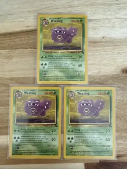 3 Weezing 45/62 Uncommon Fossil Pokemon Lightly Played - Image 1