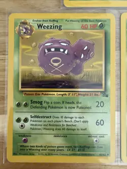 3 Weezing 45/62 Uncommon Fossil Pokemon Lightly Played - Image 3