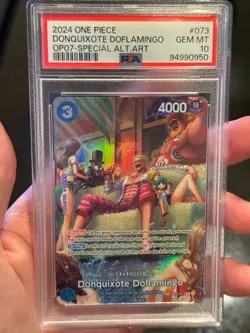 2024 ONE PIECE 500 YEARS OP07 #073 DONQUIXOTE DOFLAMINGO SP ALT ART PSA 10 - Image 3