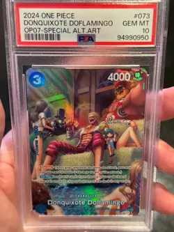 2024 ONE PIECE 500 YEARS OP07 #073 DONQUIXOTE DOFLAMINGO SP ALT ART PSA 10 - Image 5
