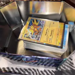 Pokemon Tin With Twlight Masquerade Holos, Reverse Holo & Bulk (zapdos) - Image 3