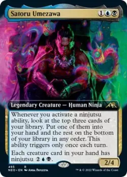 Satoru Umezawa (Extended Art) -Foil Light Play MTG Kamigawa: Neon Dynasty - Image 1