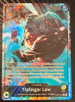 One Piece TCG OP10-022 (Trafalgar Law) [Alt Art] [Leader] Royal Blood Foil NM - Image 1