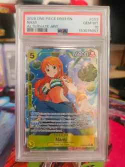 2026 ONE PIECE EB03-ONE PIECE HEROINES EDITION ALT ART #053 NAMI PSA 10 - Image 1