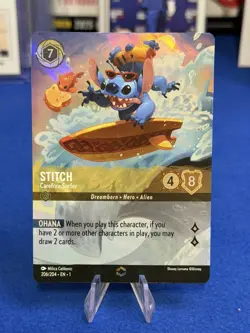 Disney Lorcana TCG The First Chapter Enchanted - 206/204 Stitch Carefree Surfer - Image 1