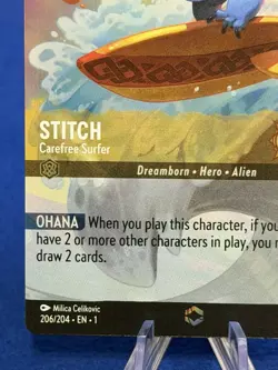 Disney Lorcana TCG The First Chapter Enchanted - 206/204 Stitch Carefree Surfer - Image 4