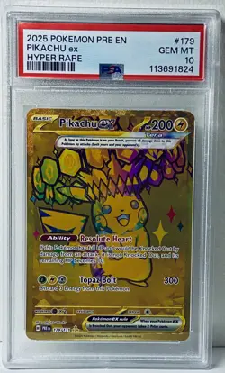 Pokemon Pikachu ex 179/131 - Prismatic Evolutions Ultra Rare Gold PSA 10 🔥🔥🔥 - Image 1