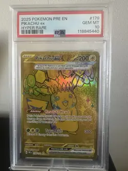Pokemon Pikachu ex 179/131 - Prismatic Evolutions Ultra Rare Gold PSA 10 🔥🔥🔥 - Image 1