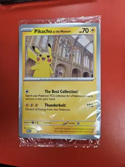 Pokemon Oversized Card Binder & FREE Pikachu at the Museum Oversize Card, sealed - Image 1