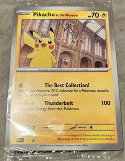 Pokemon TCG Pikachu At The Museum Promo Oversized Card - Image 1