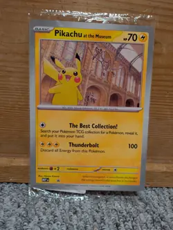 Pokemon TCG Pikachu At The Museum Jumbo Promo Card Oversized Sealed NEW - Image 1