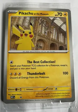 Pokemon TCG Pikachu At The Museum Promo Card Jumbo Oversized - Brand New Sealed - Image 1