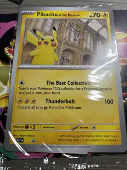 Pokemon TCG Pikachu At The Museum Promo Card Oversized Sealed - Image 1