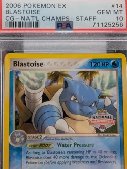 Pokemon CG National Championship STAFF Blastoise 14/100 PSA 10 GEM MINT 🔥POP 39 - Image 3