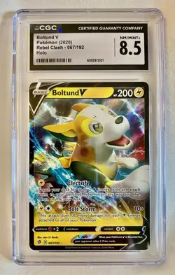 Pokemon Boltund V 067/192 Rebel Clash Ultra Rare Holo CGC 8.5 2020 Card - Image 1