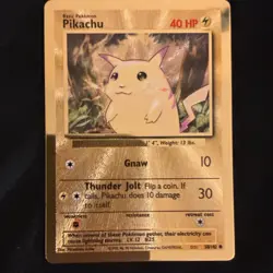 Pokemon Pikachu 58/102 Base Set Foil Promo Special Edition Basic 40 HP Card - Image 1