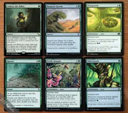 Set of 6 Green Mana Ramp & Fetch Cards *NM* (Magic MTG) Wild Rampant Growth - Image 1