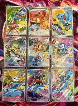Pokemon First Partner Illustration 30th Collection Complete Promo Set 9 Cards - Image 1