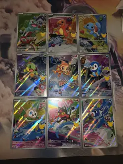 Pokemon First Partner Illustration 30th Collection Complete Promo Set 9 Cards NM - Image 1