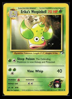 Erika's Weepinbell 49/132 Uncommon Gym Heroes Pokemon Card - Image 1