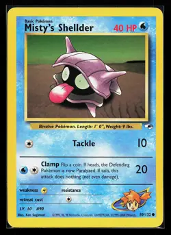 Misty's Shellder 89/132 Common Gym Heroes Pokemon Card - Image 1