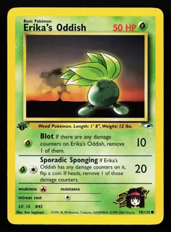 Erika's Oddish 78/132 1st Edition Gym Heroes Pokemon Card - Image 1