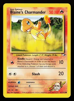 Blaine's Charmander 61/132 Common Gym Heroes Pokemon Card - Image 1