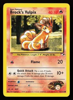 Brock's Vulpix 73/132 Common Gym Heroes Pokemon Card - Image 1