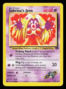Sabrina's Jynx 57/132 Uncommon Gym Challenge Pokemon Card - Image 1