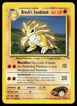 Brock's Sandslash 23/132 Rare Gym Heroes Pokemon Card - Image 1