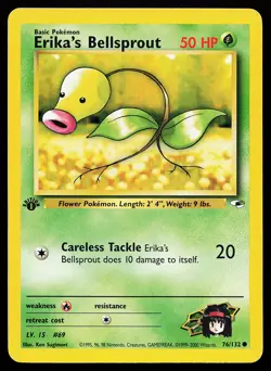 Erika's Bellsprout 76/132 Common 1st Edition Gym Heroes Pokemon Card - Image 1